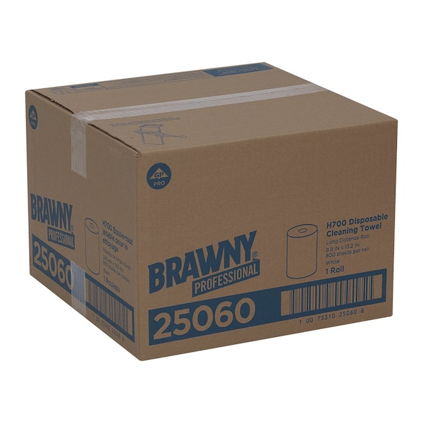 Georgia-Pacific Dry Wipe Roll, Jumbo Perforated Roll, Heavy Absorbency, 9 3/4 x 13 1/4 in, 800 Sheets, White - 25060