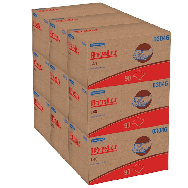 Kimberly-Clark Professional WypAll PowerClean L40 Extra Absorbent Towels (03046), Pop-Up Box, Limited Use Towels, White - 03046
