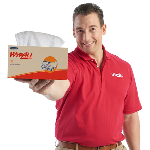 Kimberly-Clark Professional WypAll PowerClean L40 Extra Absorbent Towels (03046), Pop-Up Box, Limited Use Towels, White - 03046
