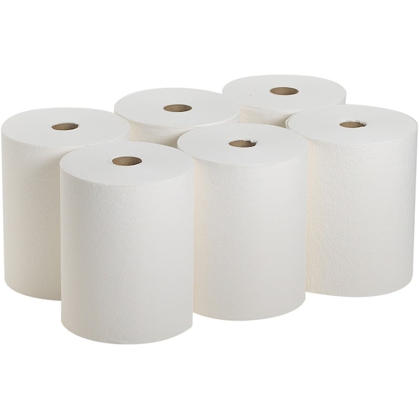 Georgia-Pacific Dry Wipe Roll, D400, Continuous Roll, Double Recreped DRC, 10 in Wide 250 Ft Length, White, 6 Pack - 20065