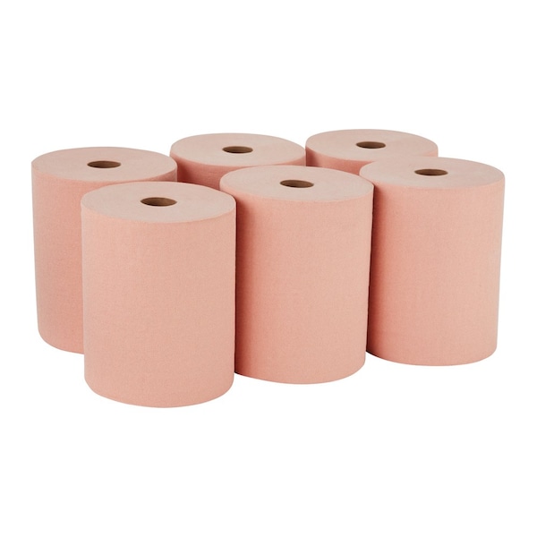 Georgia-Pacific Dry Wipe Roll, Super Heavy Absorbency, 250 ft Continuous Roll, Double Recreped (DRC), Orange, 6 Pack - 20067