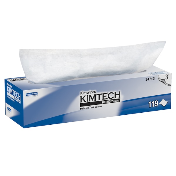 Kimberly-Clark Professional Kimwipes Delicate Task Wipers (34743), White, 3-Ply, 15 Pop-Up Boxes, 100 Sheets / Box - 34743