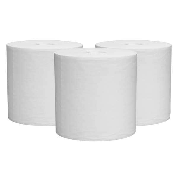 Kimberly-Clark Professional WypAll Power Clean X70 Medium Duty Cloths (41702), Center Pull Roll, Long Lasting, White, 3 Rolls - 41702