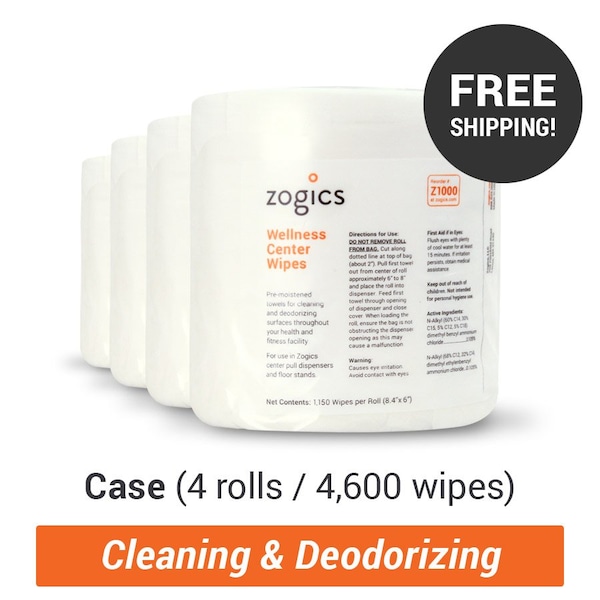 Zogics Wellness Center Wipes, 4PK - Z1000-4