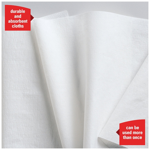 Kimberly-Clark Professional WypAll PowerClean X70 Medium Duty Cloths (41600), Jumbo Roll, Long Last ing Towels, White - 41600