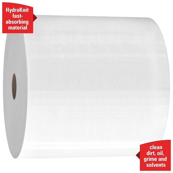 Kimberly-Clark Professional WypAll PowerClean X70 Medium Duty Cloths (41600), Jumbo Roll, Long Last ing Towels, White - 41600