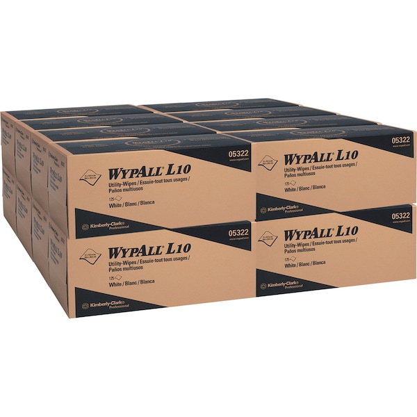 Kimberly-Clark Professional WypAll General Clean L10 Light Cleaning Towels (05322), Limited Use, 1-PLY, Pop-Up Box, White - 05322