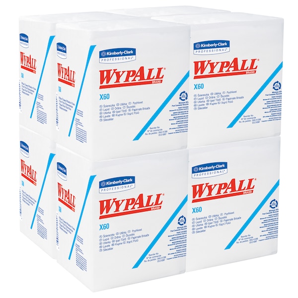 Kimberly-Clark Professional WypAll General Clean X60 Multi-Task Cleaning Cloths (41083), Washcloths Hydroknit, Quarterfold - 41083