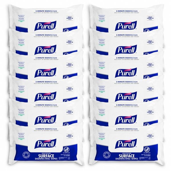 Purell Surface Disinfecting Wipes, 72 ct, PK12 - 9370-12