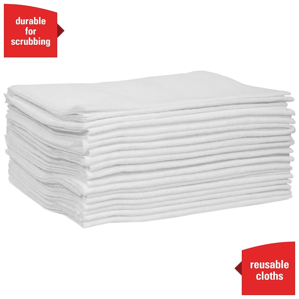 Kimberly-Clark Professional WypAll PowerClean X80 Heavy Duty Cloths (41026), Quarterfold, Extended Use Towels, White - 41026