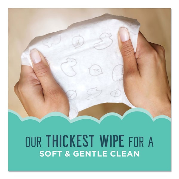 Seventh Generation Free and Clear Baby Wipes, 7 x 7, Unscented, White, PK64 - 34208