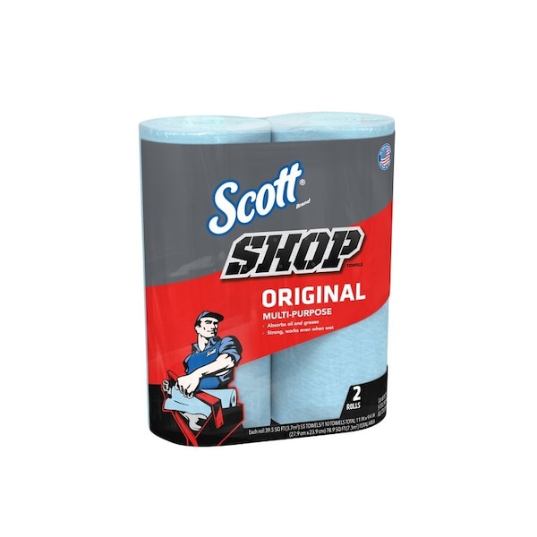 Scott Scott Shop Towels Original (75040), Blue, (55 Towels/Roll, 24 Rolls/Case, 1,320 Towels/Case) - 75040