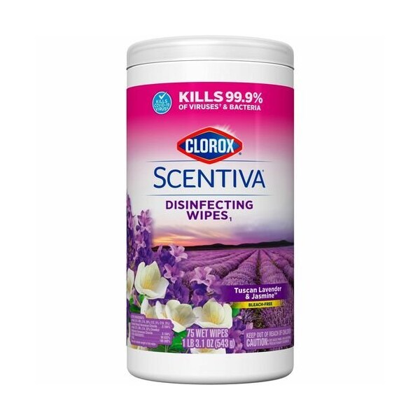 Clorox Disinfecting Wipes, Scentiva, Lavender, 70/Tub, WE - CLO60040