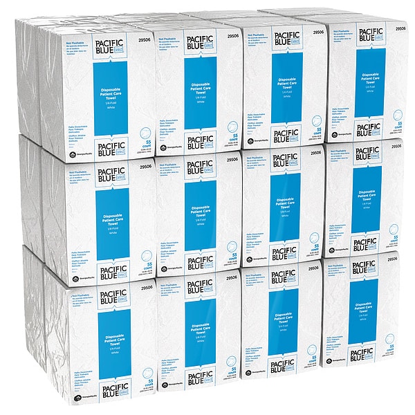 Georgia-Pacific Dry Wipe, 1/4 Fold, White, 80535, PK20 - 80535