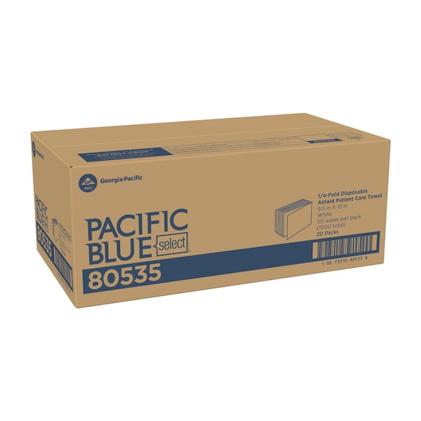 Georgia-Pacific Dry Wipe, 1/4 Fold, White, 80535, PK20 - 80535