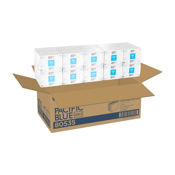Georgia-Pacific Dry Wipe, 1/4 Fold, White, 80535, PK20 - 80535