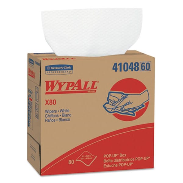 Homecare Products WYPALL x80 Wipers, 9 1/10 x 16 4/5, White, 100/POP-UP Box, 5 Boxes/Carton - HO39616