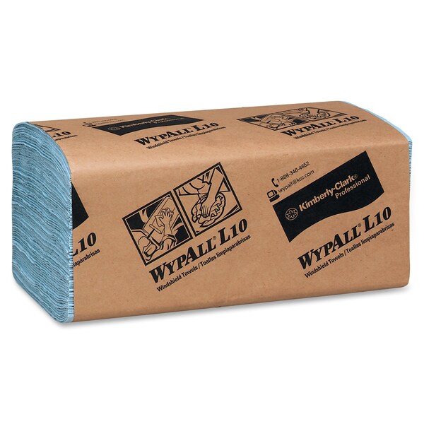 Kimberly-Clark Professional L10 Disposable Towels, Windshield Wipe, 2-Ply, Blue, 140 Wipes x 16 Packs, 2,400 Wipes/Case - 05120