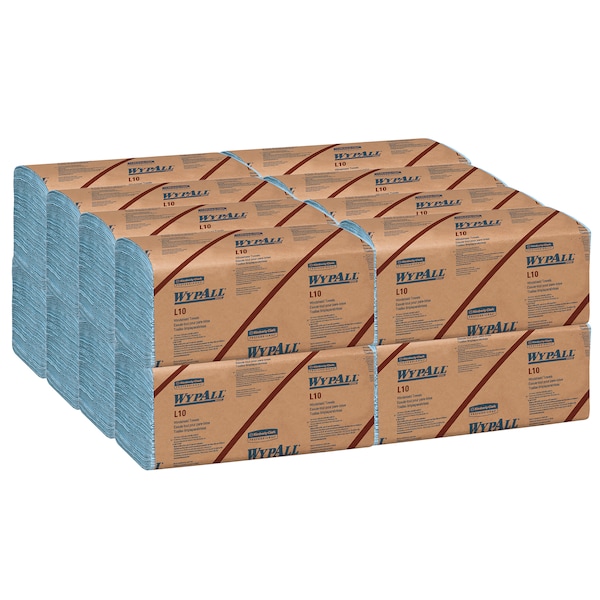Kimberly-Clark Professional L10 Disposable Towels, Windshield Wipe, 2-Ply, Blue, 140 Wipes x 16 Packs, 2,400 Wipes/Case - 05120
