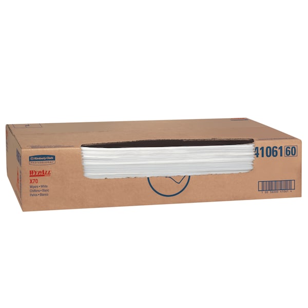 Kimberly-Clark Professional X70 Extended Use Reusable Cloths, Flat Sheet Box, Long Lasting Performance, White, 1 Box, 300 Sheets - 41061