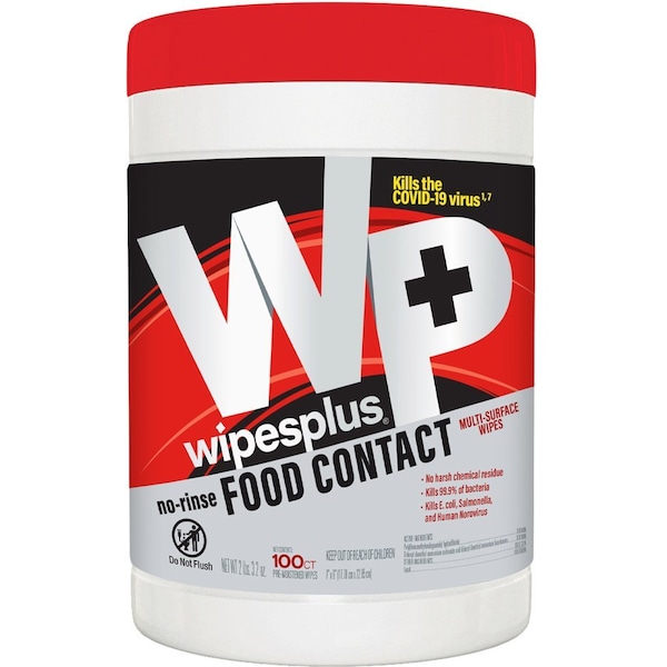 Wipes Plus The 100 ct No Rinse Food Container, PK12 - 33808
