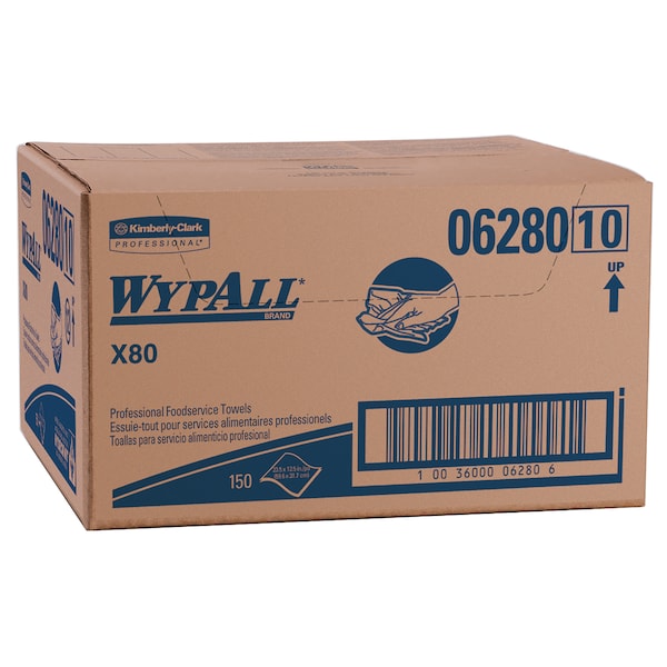 Kimberly-Clark Professional WypAll Critical Clean Ultra Duty Foodservice Cloths (06280) Anti-Microbial Treatment, White, 1 Box - 06280