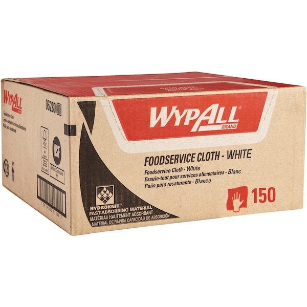 Kimberly-Clark Professional WypAll Critical Clean Ultra Duty Foodservice Cloths (06280) Anti-Microbial Treatment, White, 1 Box - 06280