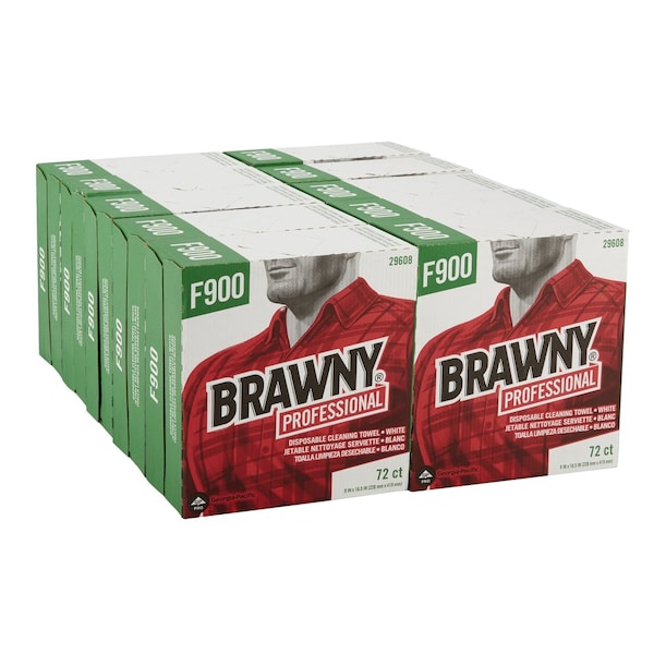 Georgia-Pacific Dry Wipe, F900, Dispenser Box, Flax, 9 in x 16 1/2 in, 72 Sheets, 10 Pack - 29608