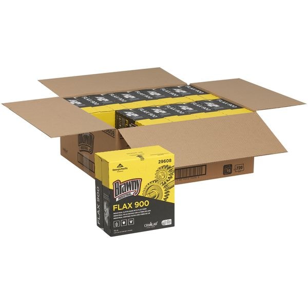 Georgia-Pacific Dry Wipe, F900, Dispenser Box, Flax, 9 in x 16 1/2 in, 72 Sheets, 10 Pack - 29608