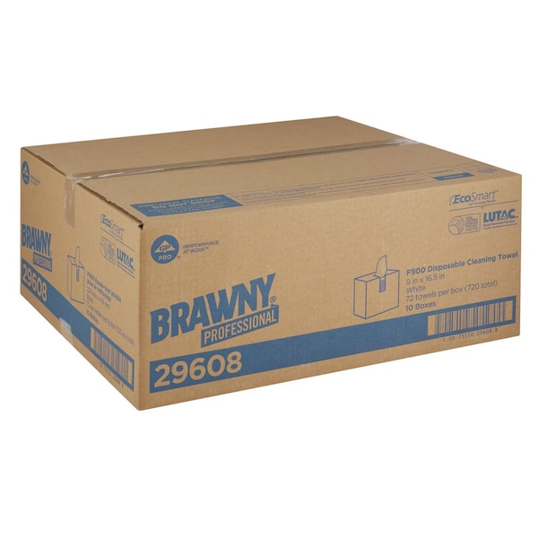Georgia-Pacific Dry Wipe, F900, Dispenser Box, Flax, 9 in x 16 1/2 in, 72 Sheets, 10 Pack - 29608