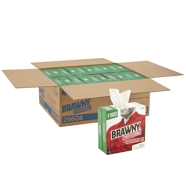 Georgia-Pacific Dry Wipe, F900, Dispenser Box, Flax, 9 in x 16 1/2 in, 72 Sheets, 10 Pack - 29608