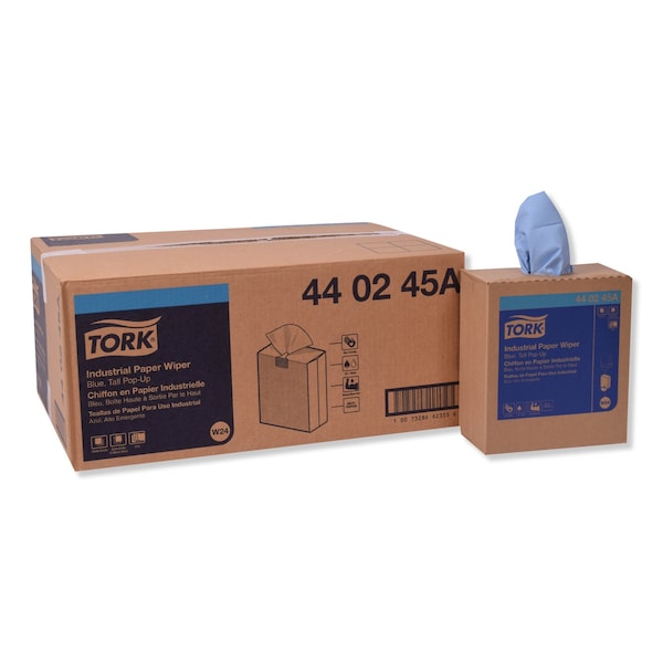 Tork Tork Industrial Paper Wiper Blue W24, Pop-up Box, 10 x 90 Sheets, 440245A - 440245A