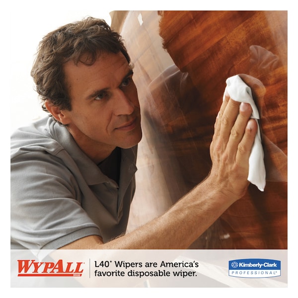 Wypall WypAll Power Clean L40 Extra Absorbent Towels (05796), Limited Use, White, 2 Center-Pull Rolls/Case - KCC 05796