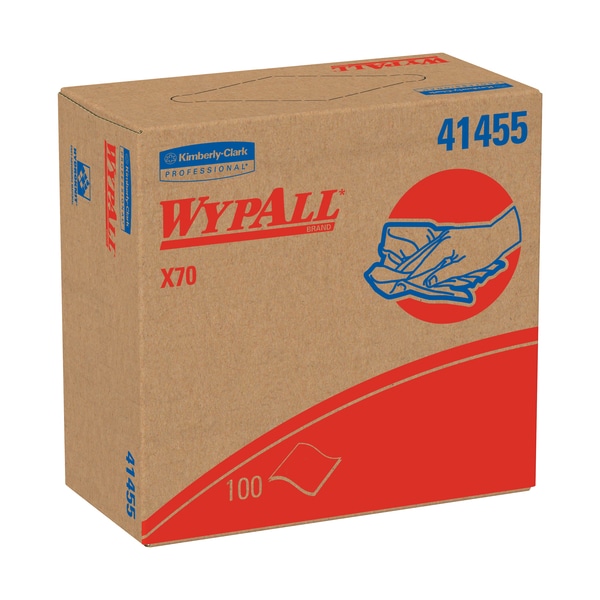 Wypall Kimberly Clark WypALL X70 Industrial Pro Wipers Dispenser Box, 9.1" x 16.8", White, 100/Box, 10 Boxes/Case - KW120