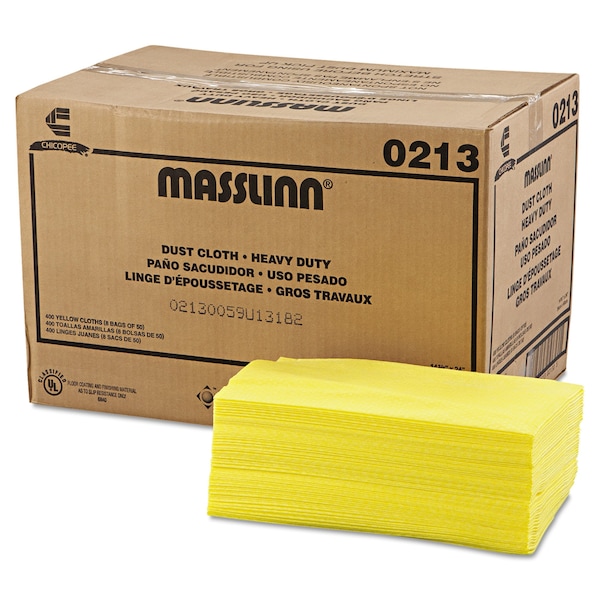 Chix Masslinn Dust Cloths, 1-Ply, 16 x 24, Unscented, Yellow, PK400 - 213