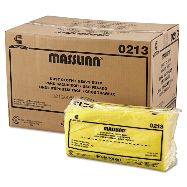 Chix Masslinn Dust Cloths, 1-Ply, 16 x 24, Unscented, Yellow, PK400 - 213