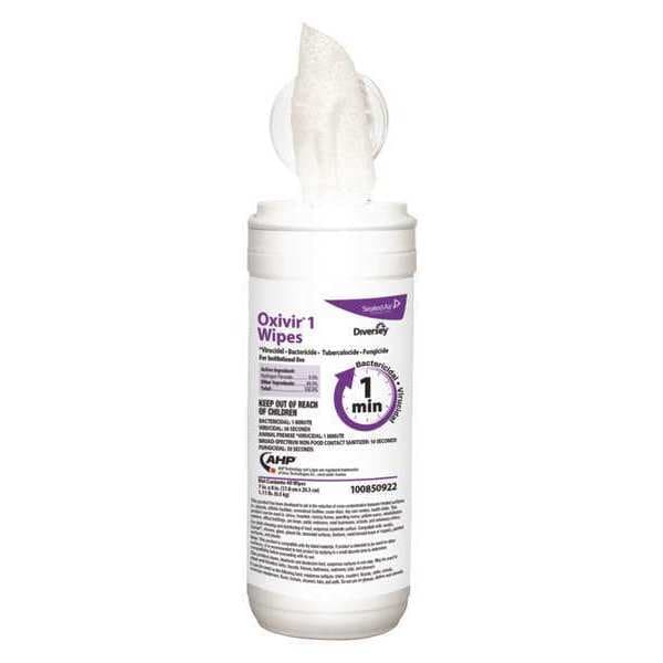 Diversey Disinfecting Scent Wipes 7" x 8", White, 12PK - 100850922