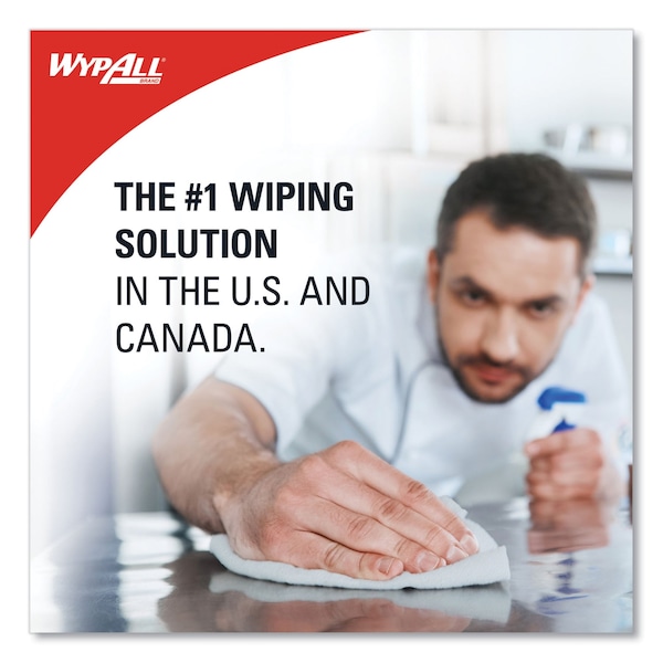 Wypall X70 Wipers, Kimfresh Antimicrobial, 12 1/2 x 23 1/2, White, PK300 - 5925