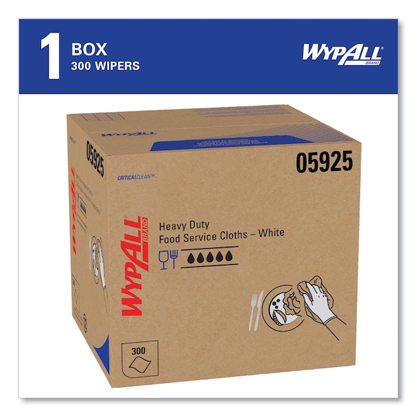 Wypall X70 Wipers, Kimfresh Antimicrobial, 12 1/2 x 23 1/2, White, PK300 - 5925