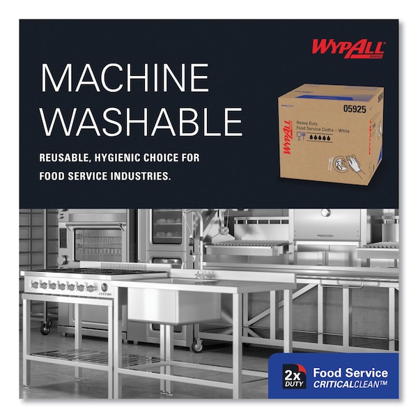 Wypall X70 Wipers, Kimfresh Antimicrobial, 12 1/2 x 23 1/2, White, PK300 - 5925
