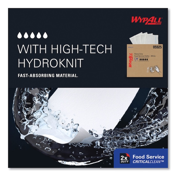 Wypall X70 Wipers, Kimfresh Antimicrobial, 12 1/2 x 23 1/2, White, PK300 - 5925