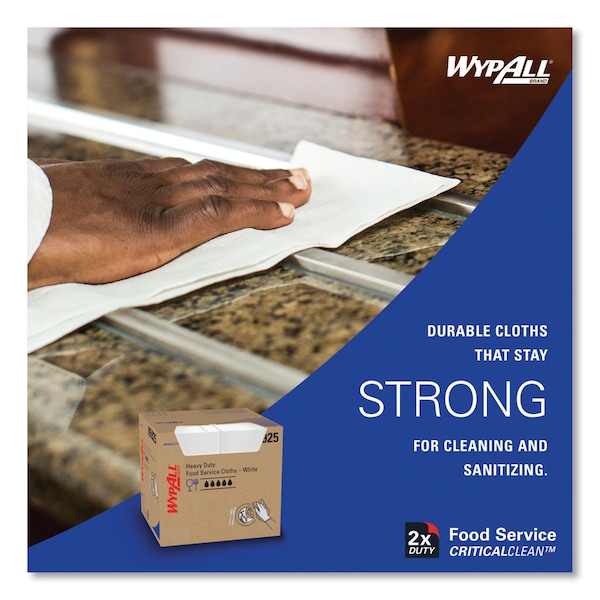Wypall X70 Wipers, Kimfresh Antimicrobial, 12 1/2 x 23 1/2, White, PK300 - 5925