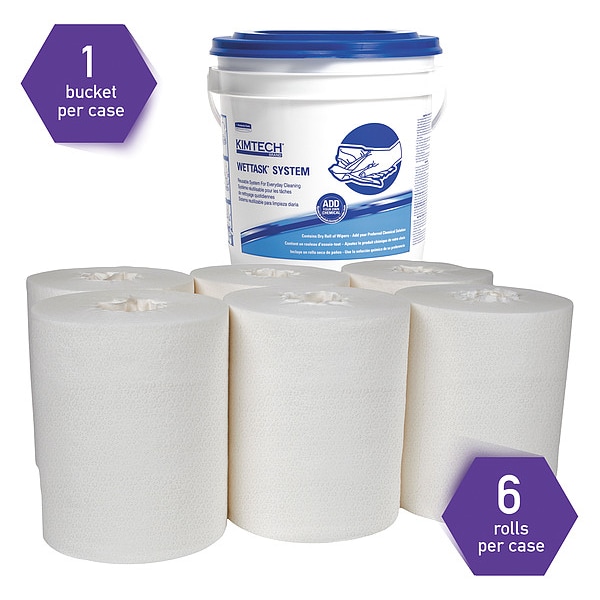Kimberly-Clark Professional Dry Wipe Roll, White, Hydroknit, 12 in. x 6 in.,  - 6411
