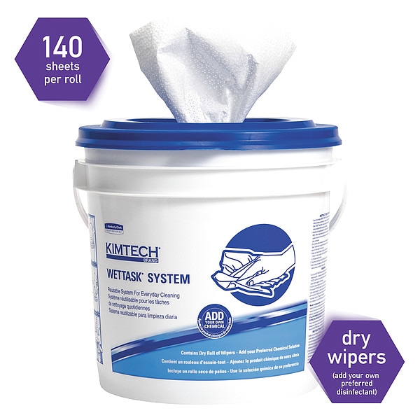 Kimberly-Clark Professional Dry Wipe Roll, White, Hydroknit, 12 in. x 6 in.,  - 6411