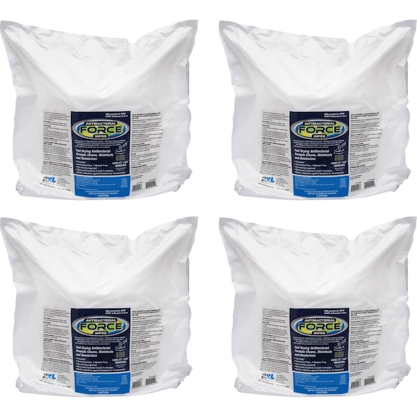 2Xl Wipes, f/Antibacterial Force Bucket, 6x8, WE, PK 900 - TXLL4014CT