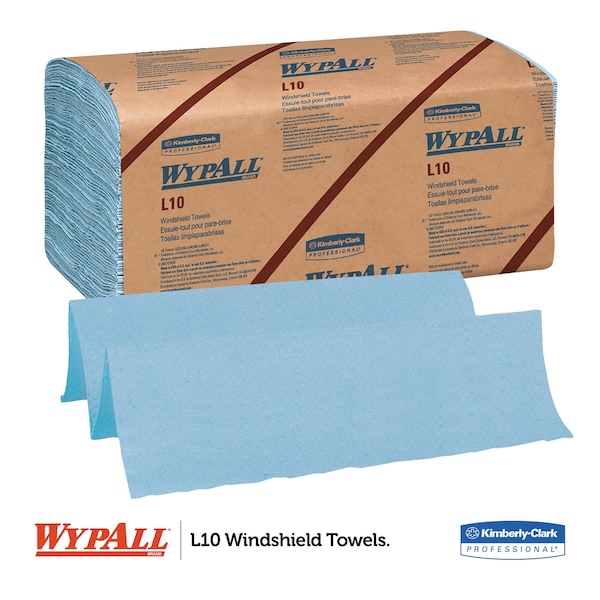 Wypall L10 Windshield Wipers, Banded, 2-Ply, 9 3/10 x 10 1/4,140 Wipers, PK16 - KCC 05120