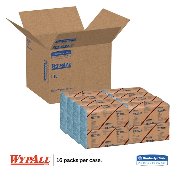 Wypall L10 Windshield Wipers, Banded, 2-Ply, 9 3/10 x 10 1/4,140 Wipers, PK16 - KCC 05120