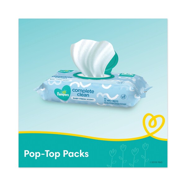 Pampers Complete Clean Baby Wipes, 1-Ply, Baby Fresh, 72 Wipes/Pack, PK8 - 75536