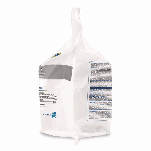 Clorox Cleaner Disinfectant Wipes, 1-Ply, 12" x 12", White, 110/Pouch, PK2 - 31761