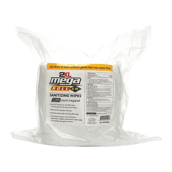 2Xl Sanitizer Wipes, 7.7 inL, 6 inW, PK2 - 2XL422
